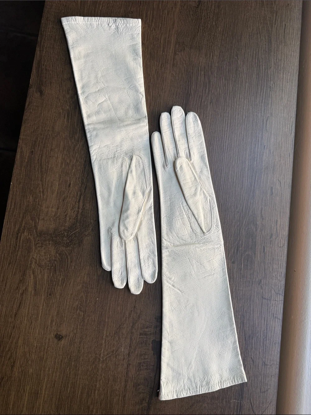 Vintage 1950s–60s Misanase West Germany White Leather Opera Gloves